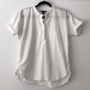 J. Crew White Button Top